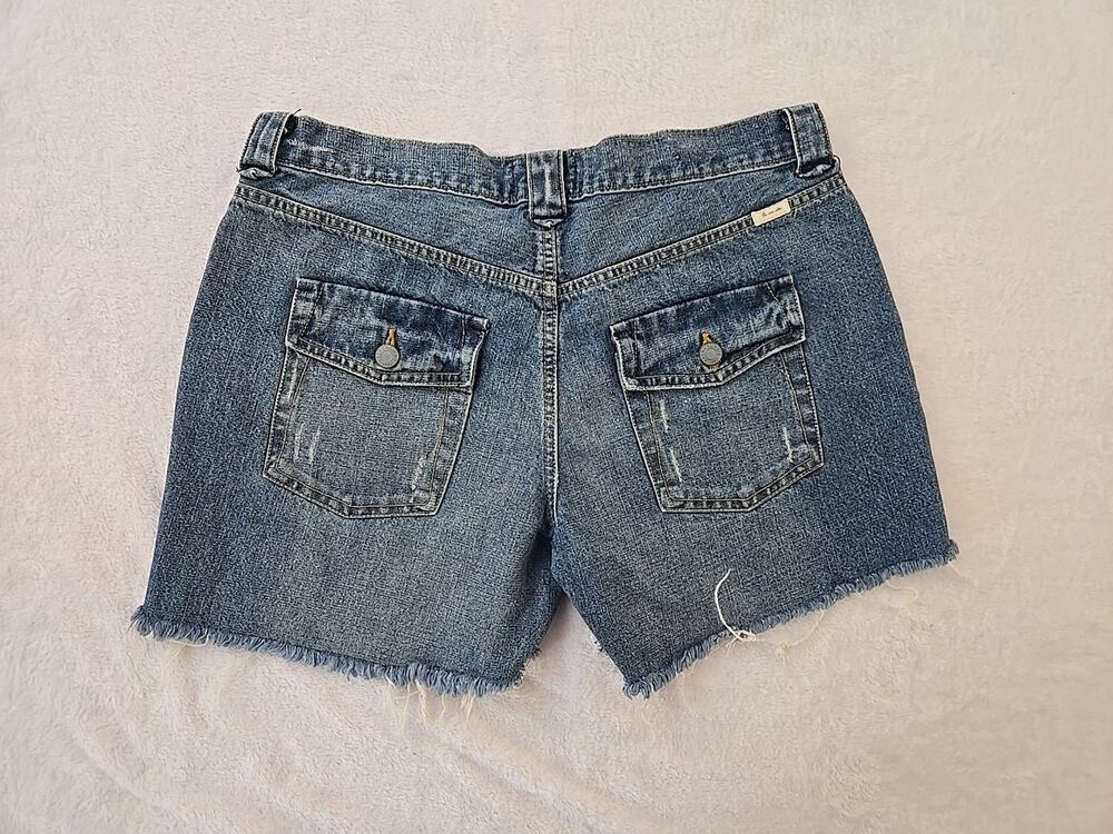 Abercrombie & Fitch Vtg Y2K Cutoff Denim Shorts Womans Sz 8 Rugged Raw Hem Field